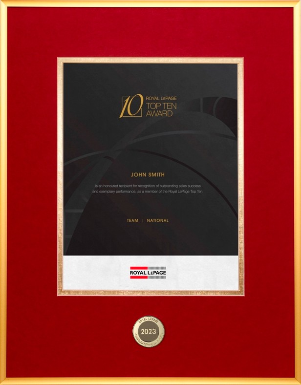 Royal LePageŽ Top Ten AwardŽ (Team - National) Royal LePageŽ Top Ten AwardŽ (Team - National)